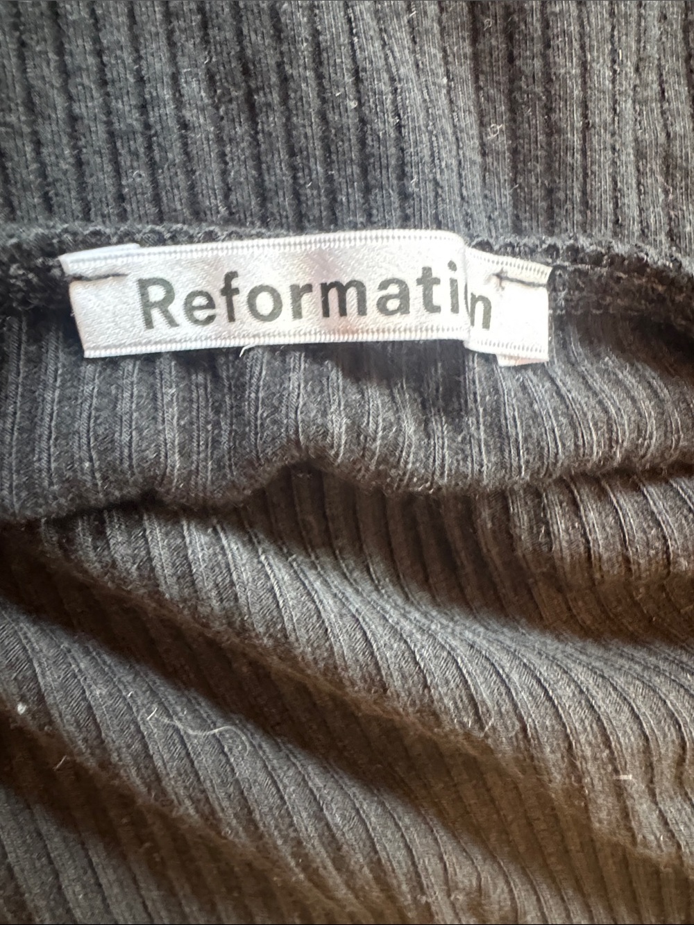 Reformation Black Ribbed Square-Neck Tank - Picture 2 of 3